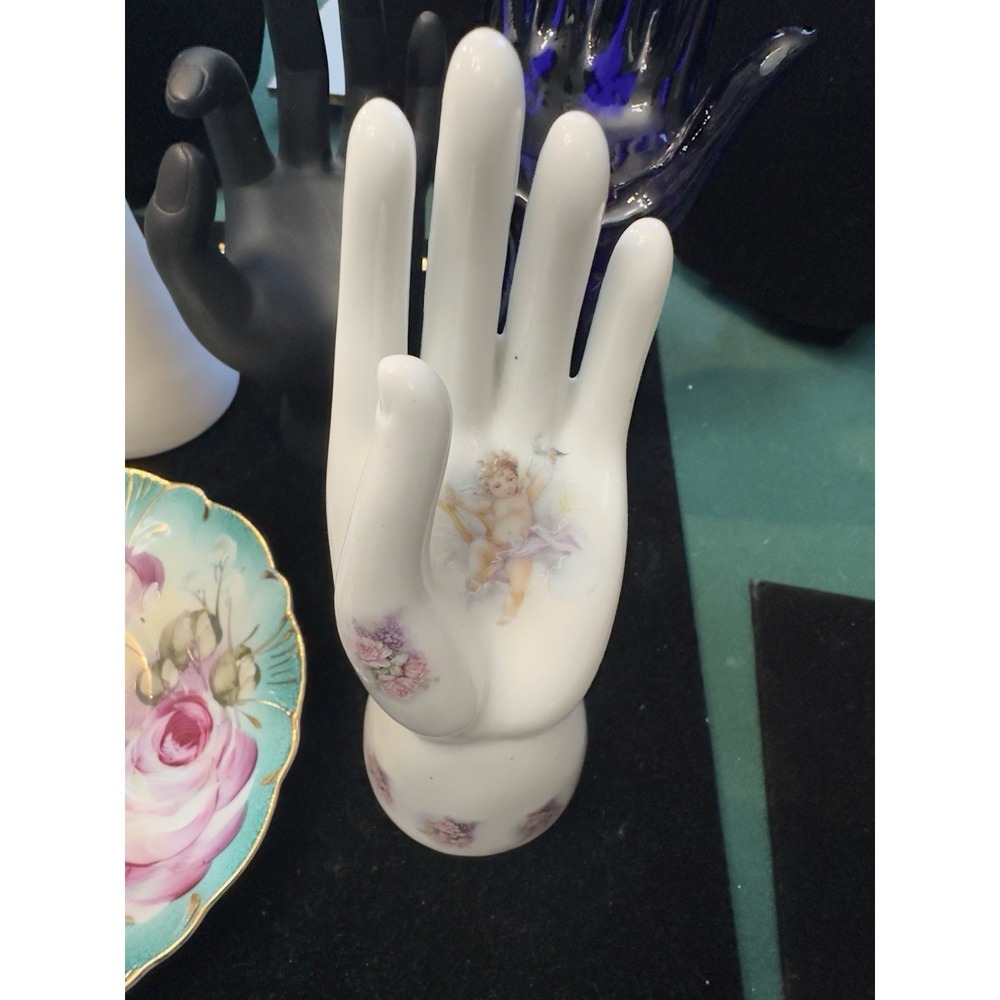 Jewelry Ring Display Hands Ceramic Porcelain Holder Lot Of 4 Mannequin - Picture 1 of 14